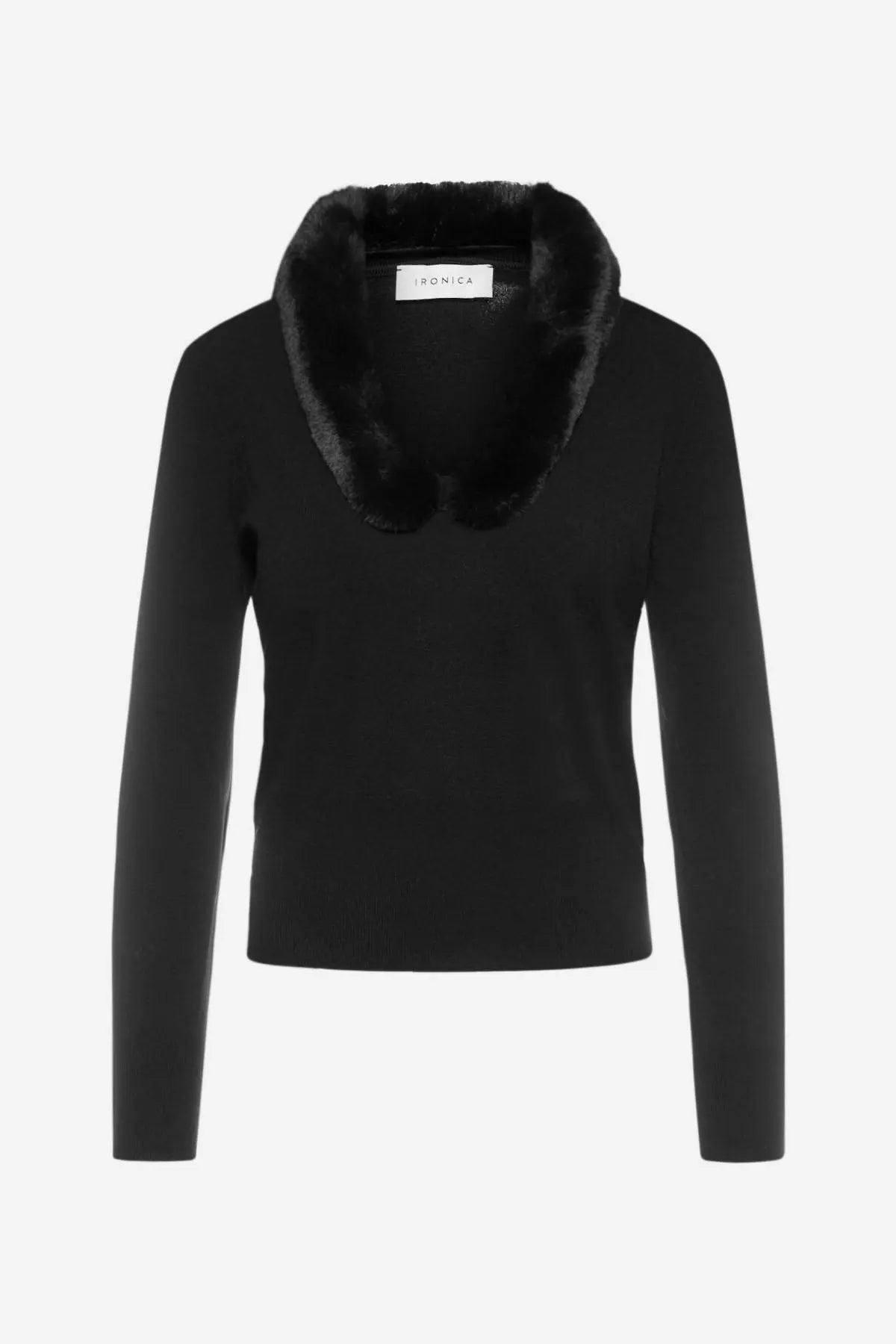 Maglia effetto pelliccia NERO IRONICA