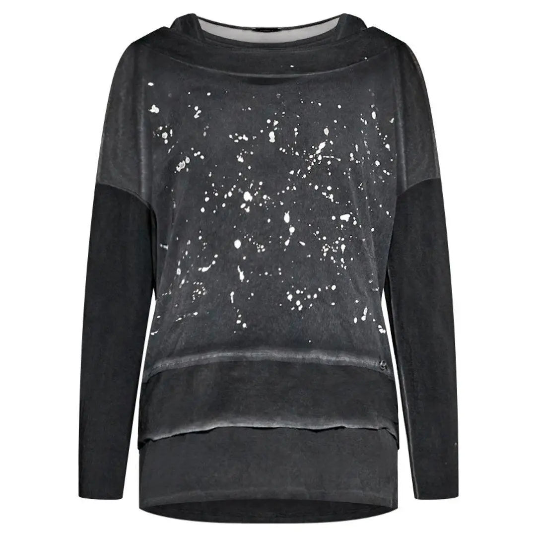 Maglia effetto vernice NERO IRONICA XXL