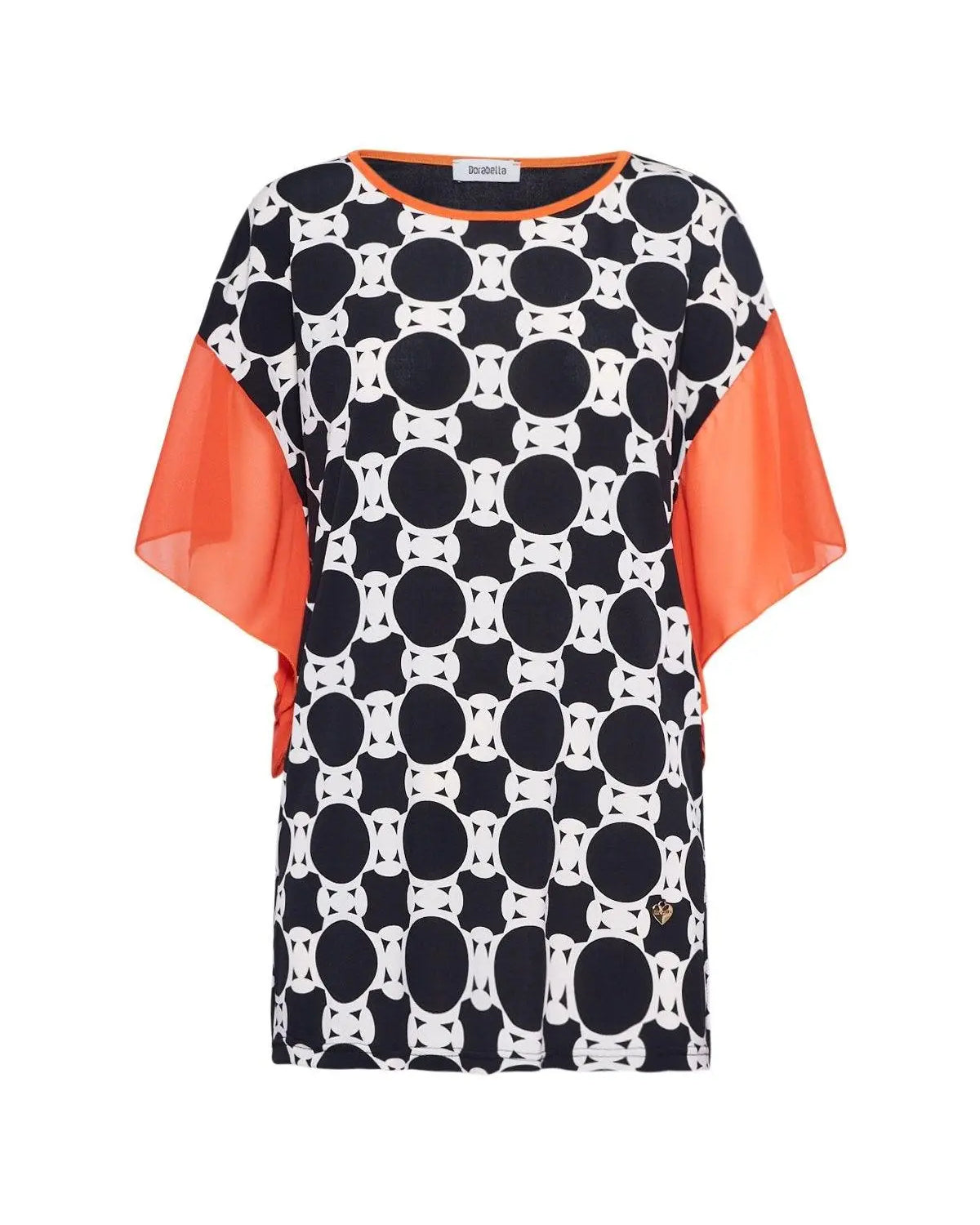 Maglia fantasia NERO-ARANCIO DORABELLA XXL