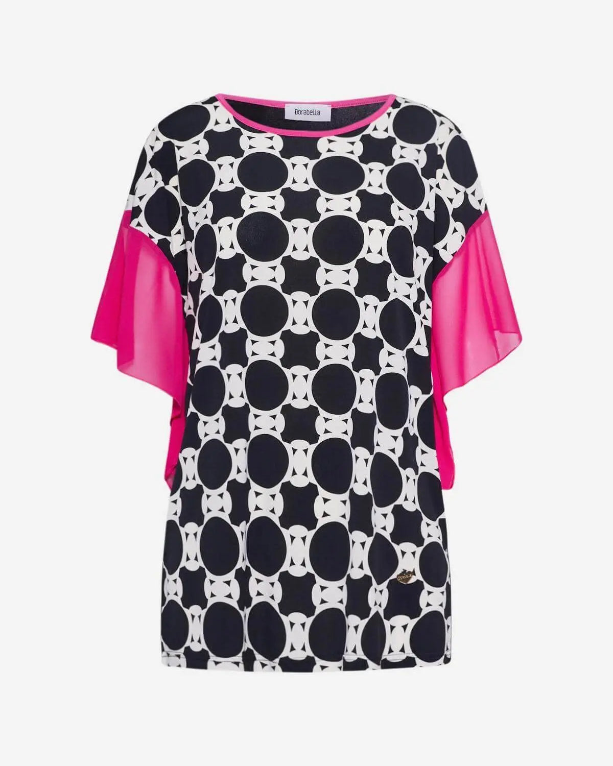 Maglia fantasia NERO-FUXIA DORABELLA XXL