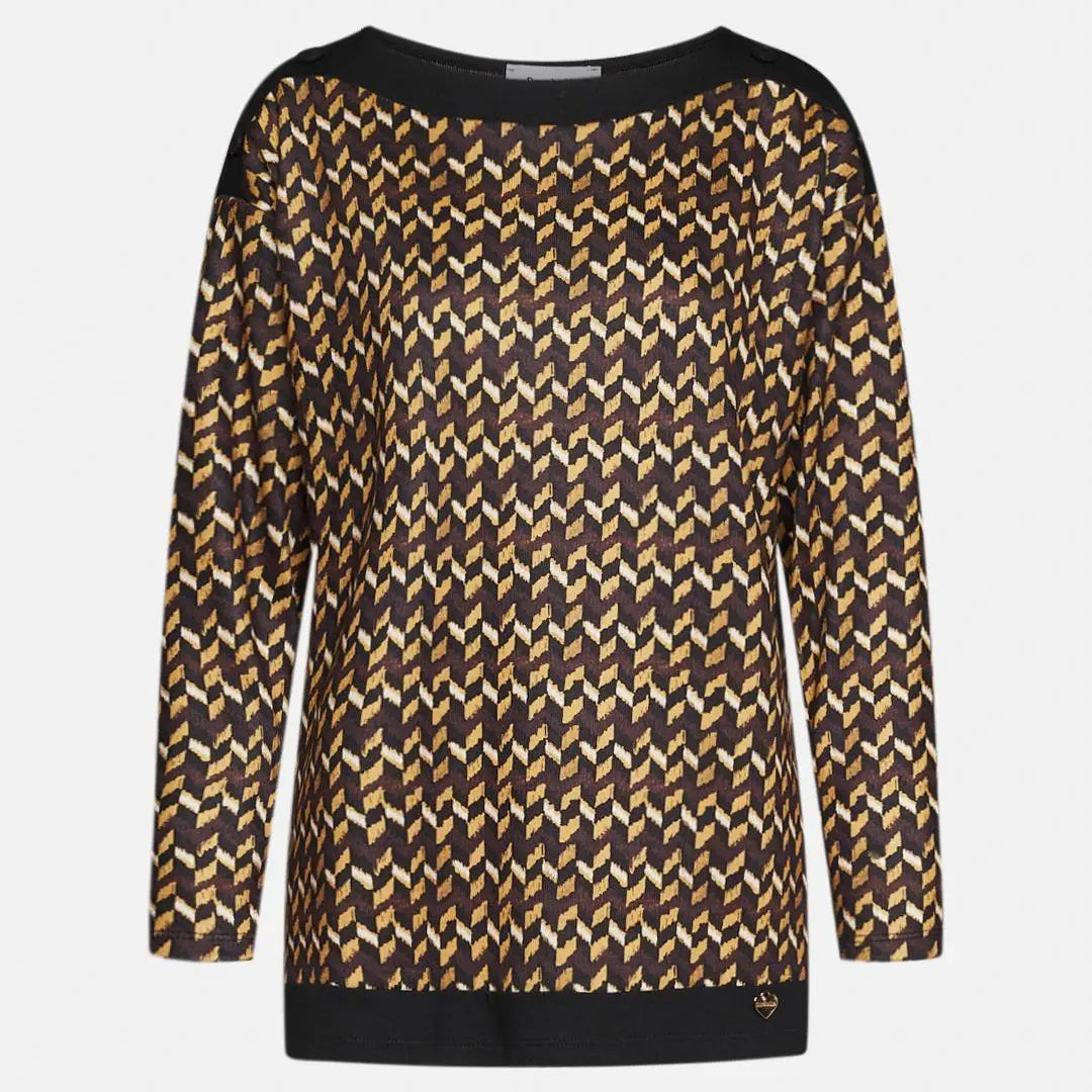 Maglia fantasia NERO-OCRA DORABELLA XXL