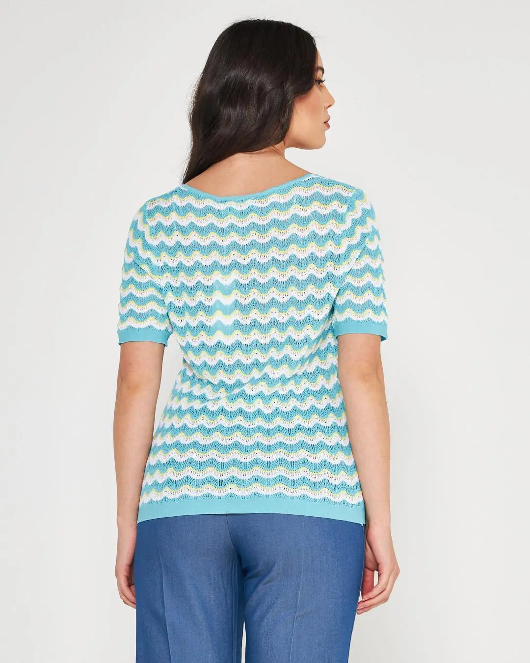 Maglia fantasia TURCHESE DORABELLA