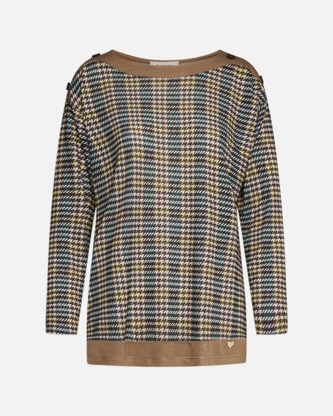 Maglia fantasia VERDE-CUOIO DORABELLA XXL