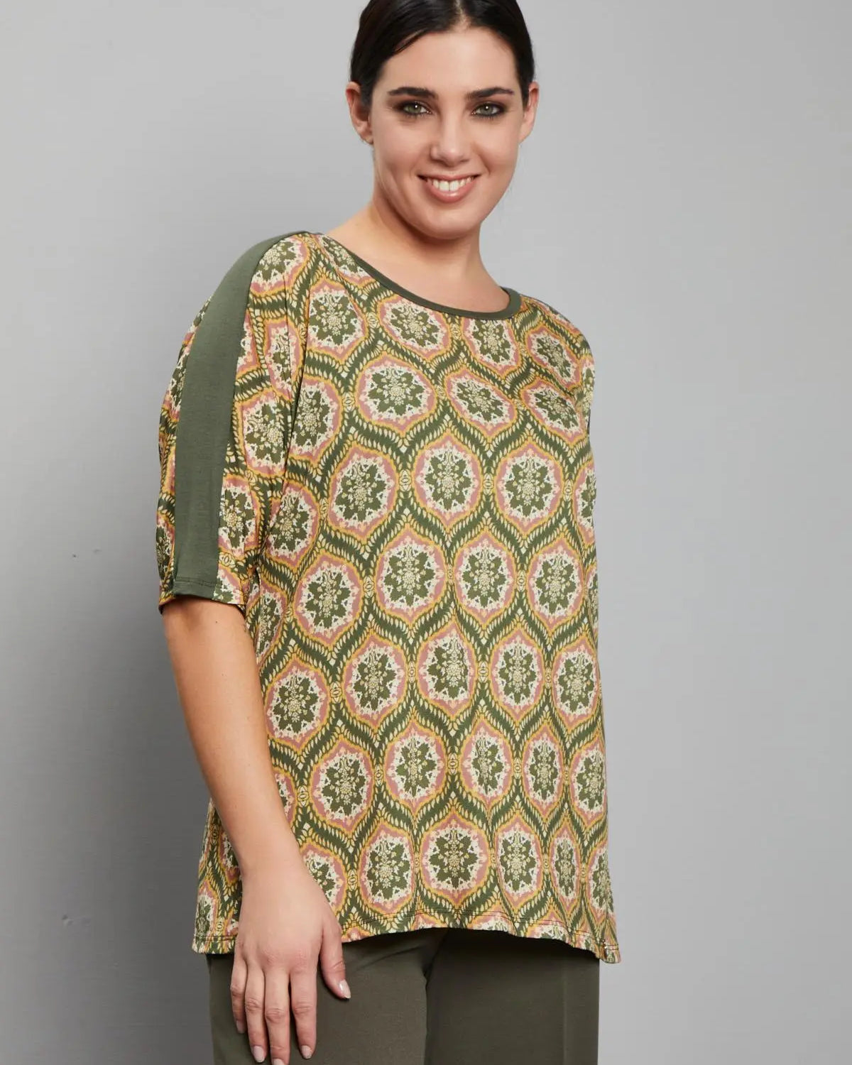 Maglia fantasia VERDE MILITARE DORABELLA PIU'