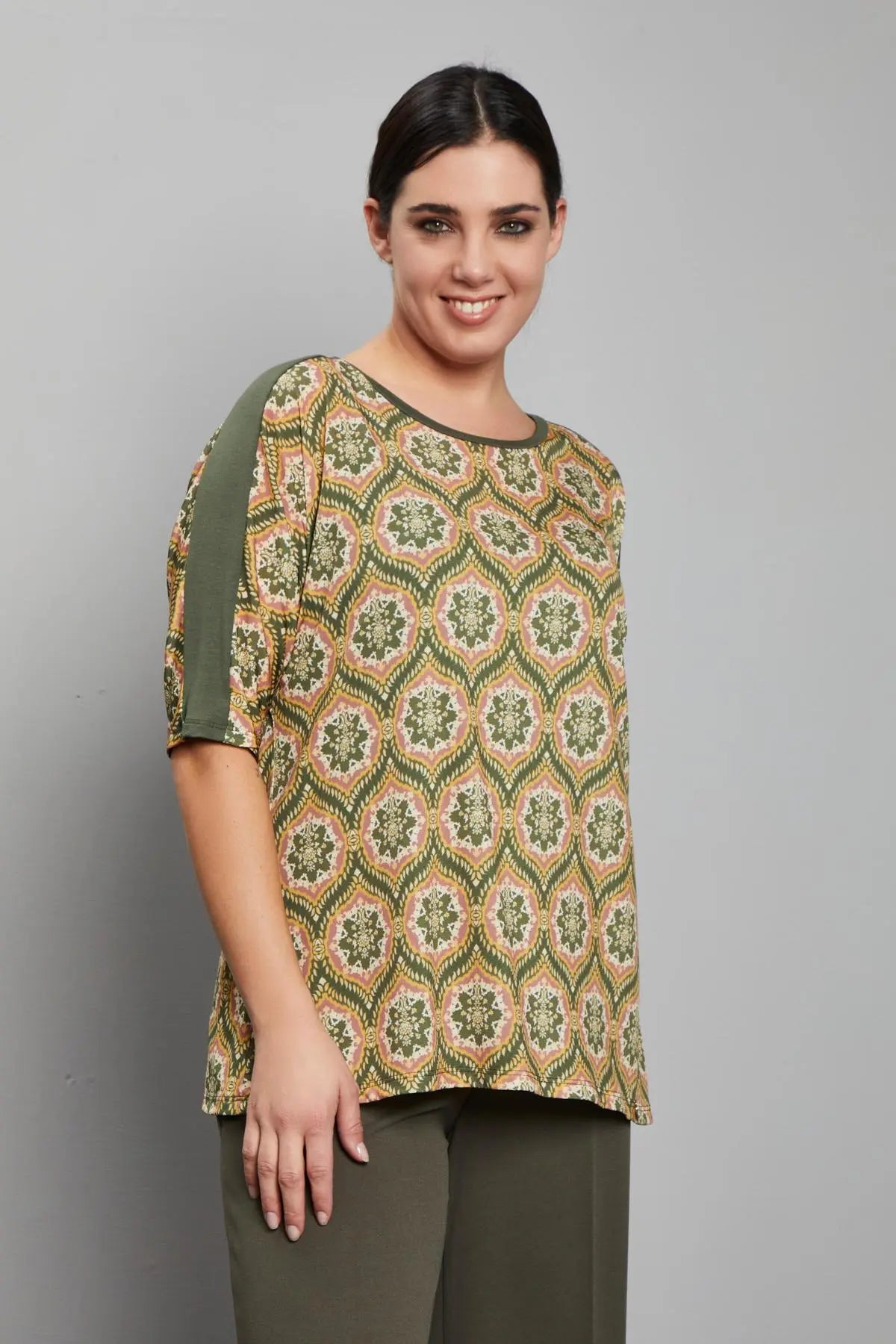 Maglia fantasia VERDE MILITARE DORABELLA PIU'