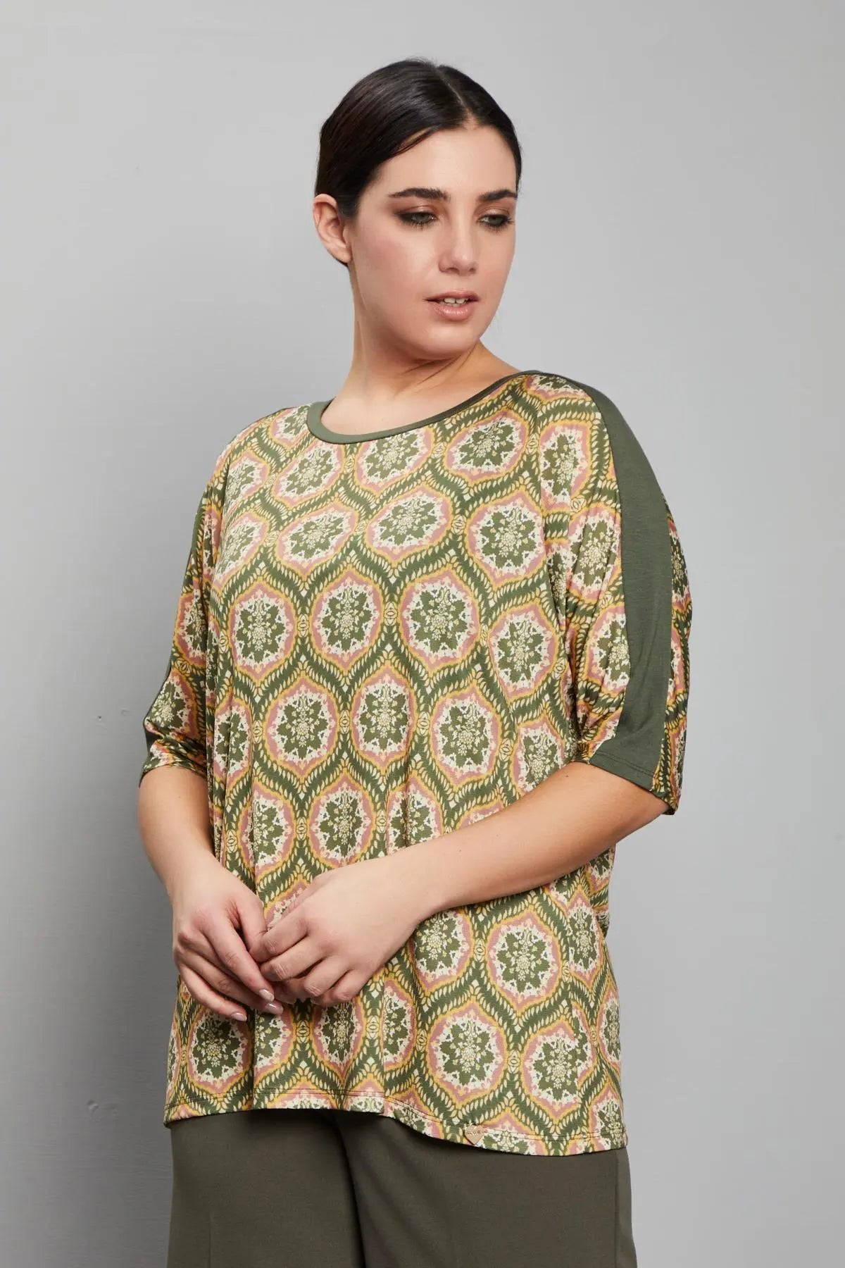 Maglia fantasia VERDE MILITARE DORABELLA PIU'