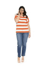 Maglia fantasia a righe ARANCIO-BIANCO DORABELLA PIU' XL