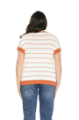 Maglia fantasia a righe ARANCIO-BIANCO DORABELLA PIU'