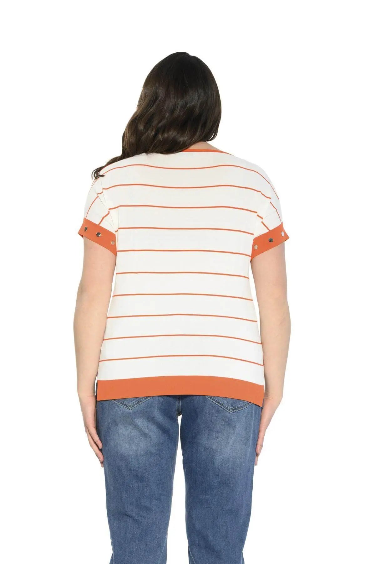 Maglia fantasia a righe ARANCIO-BIANCO DORABELLA PIU'