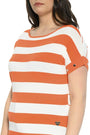 Maglia fantasia a righe ARANCIO-BIANCO DORABELLA PIU'