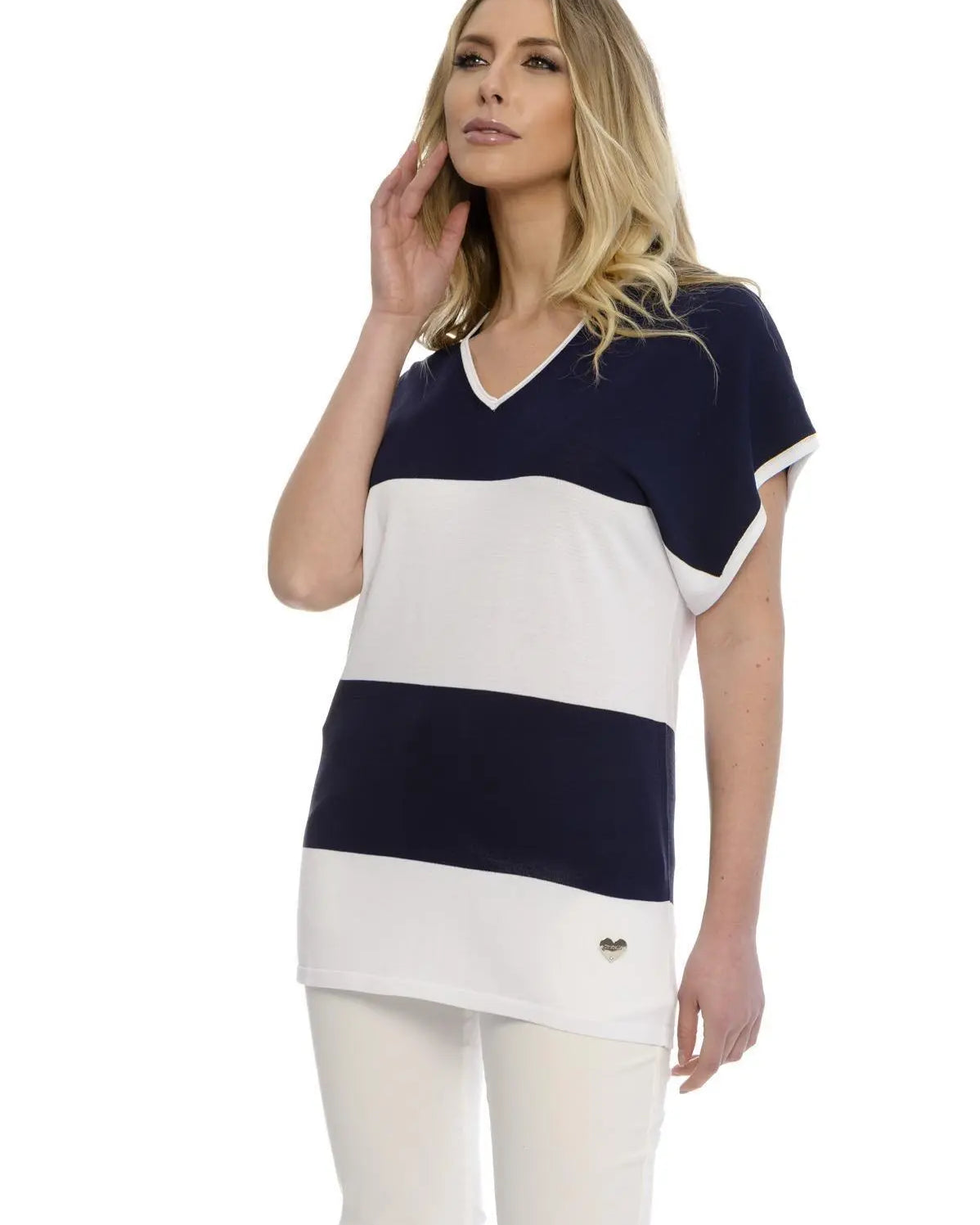 Maglia fantasia a righe BIANCO DORABELLA XL