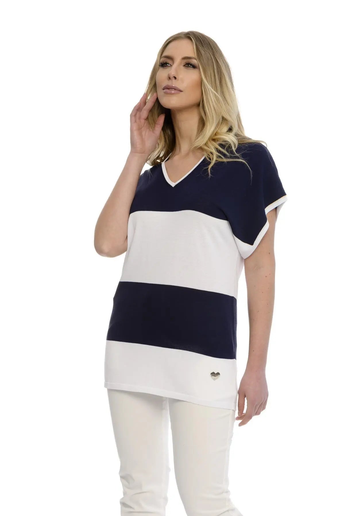 Maglia fantasia a righe BIANCO DORABELLA XL