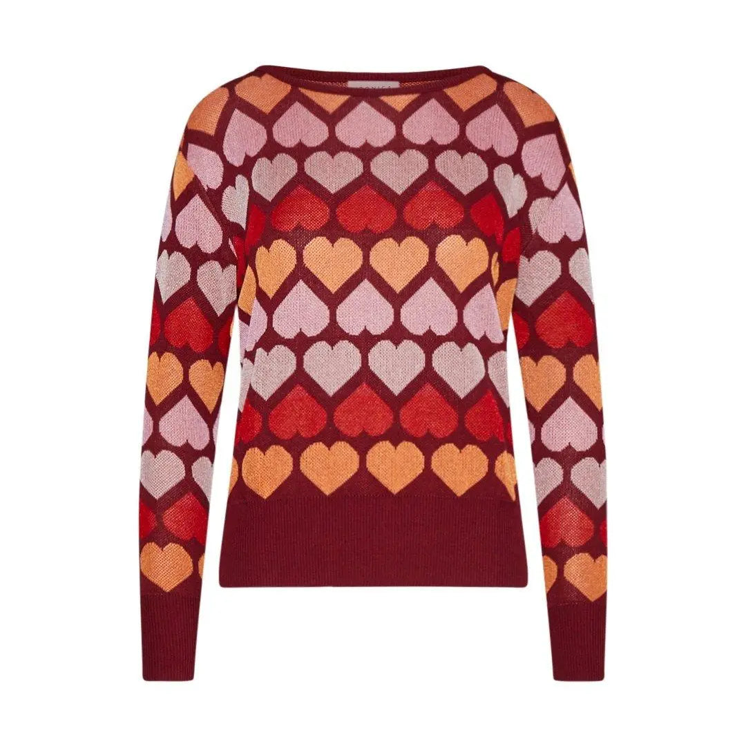 Maglia fantasia cuori BORDEAUX IRONICA 3