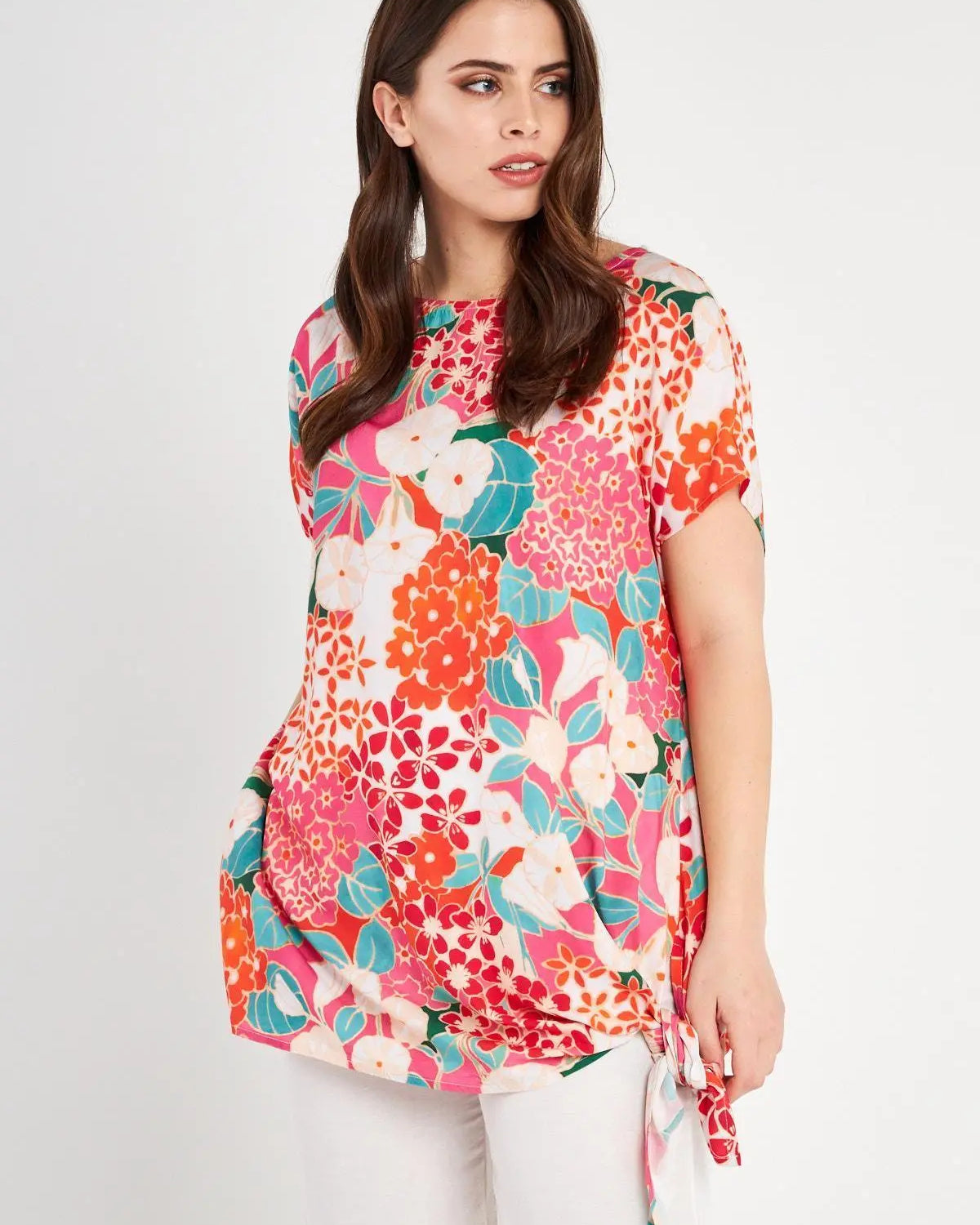 Maglia fantasia floreale FUXIA DORABELLA XXL