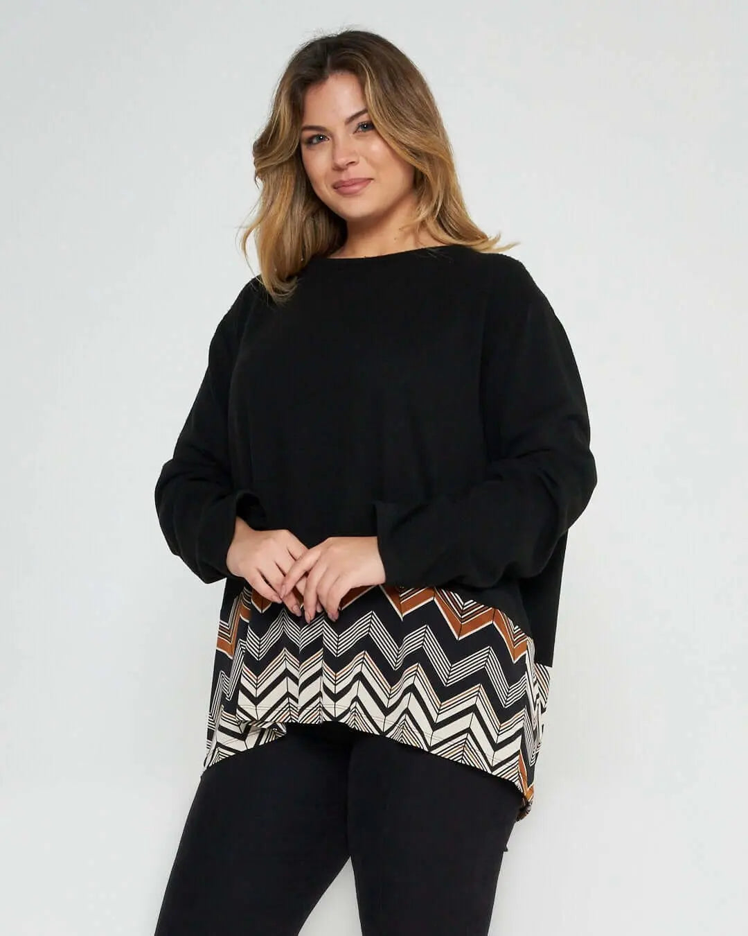 Maglia fantasia geometric NERO DORABELLA PIU' 55