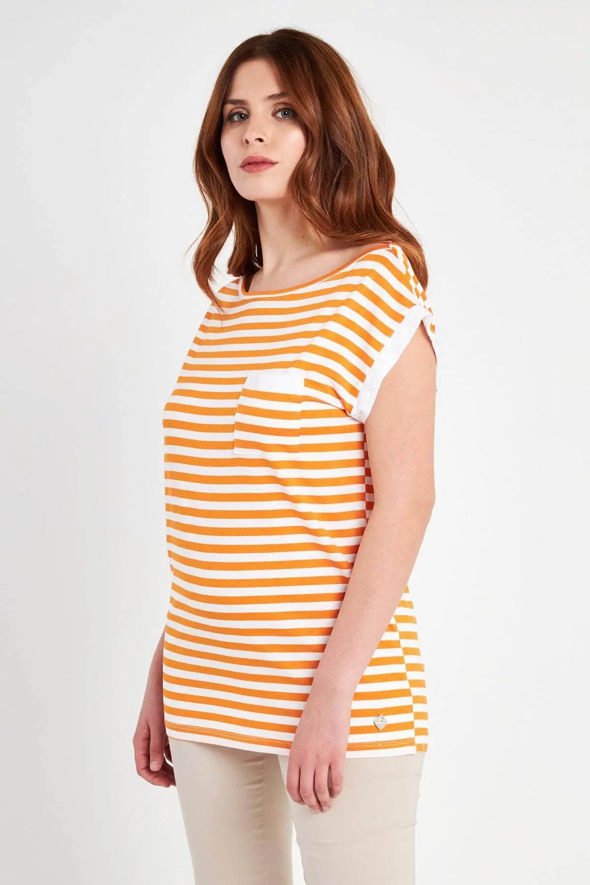 Maglia fantasia righe ARANCIO DORABELLA XXL