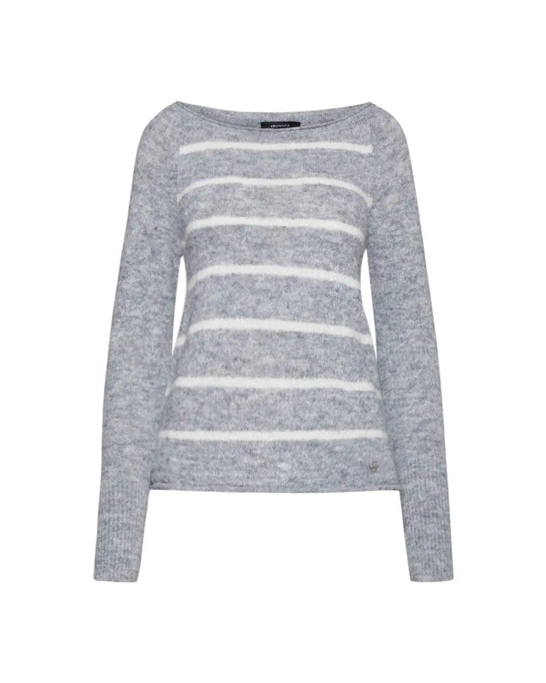 Maglia fantasia righe PERLA-PANNA IRONICA XXL