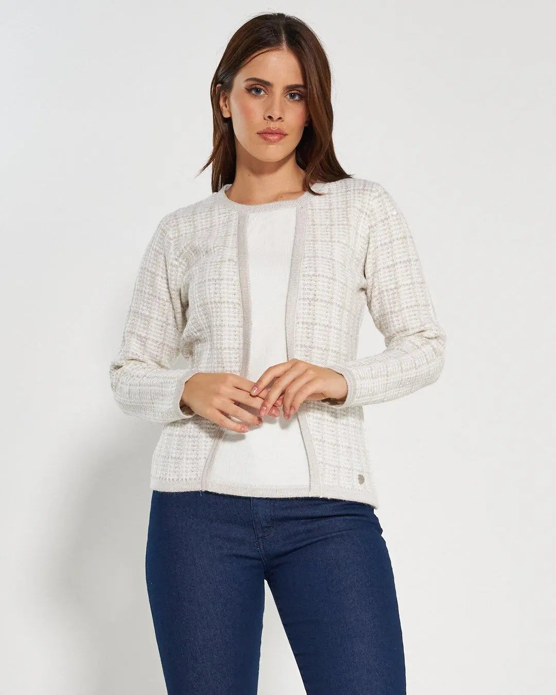 Maglia finto twin set OFF WHITE DORABELLA