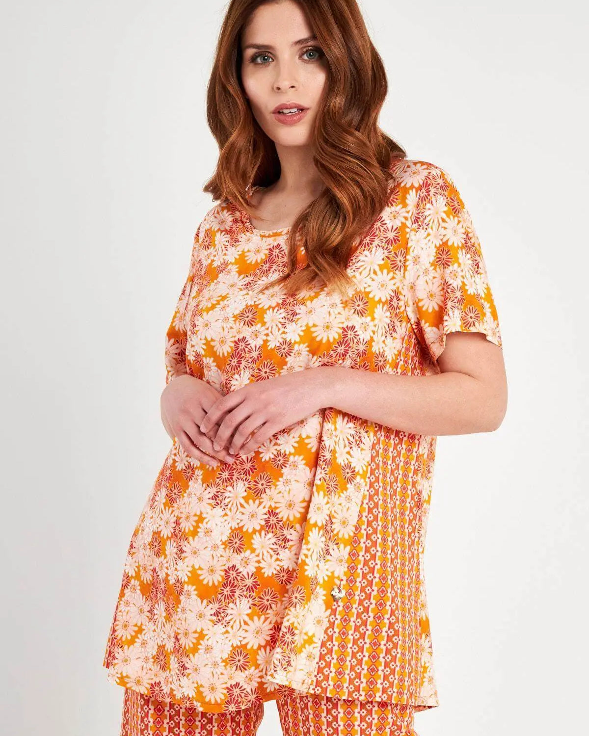 Maglia floreale ARANCIO DORABELLA XXL