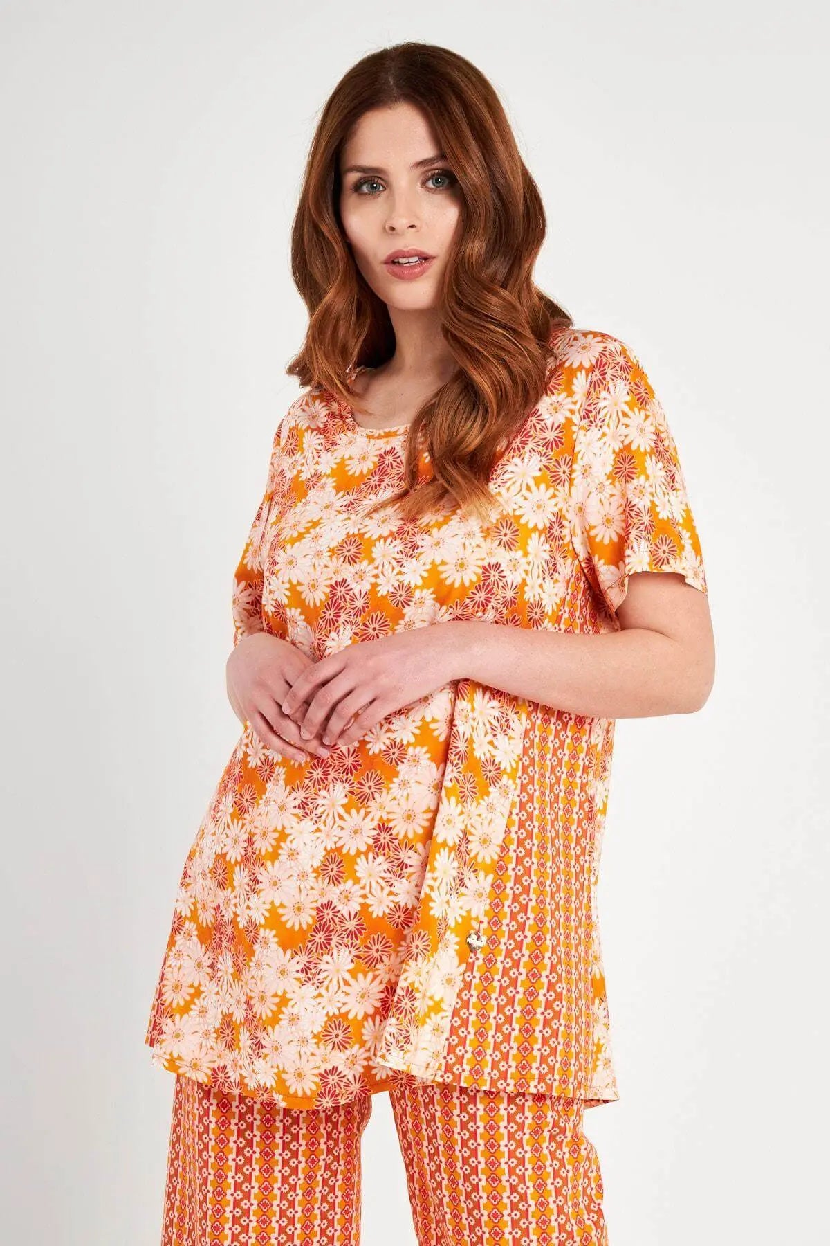 Maglia floreale ARANCIO DORABELLA XXL