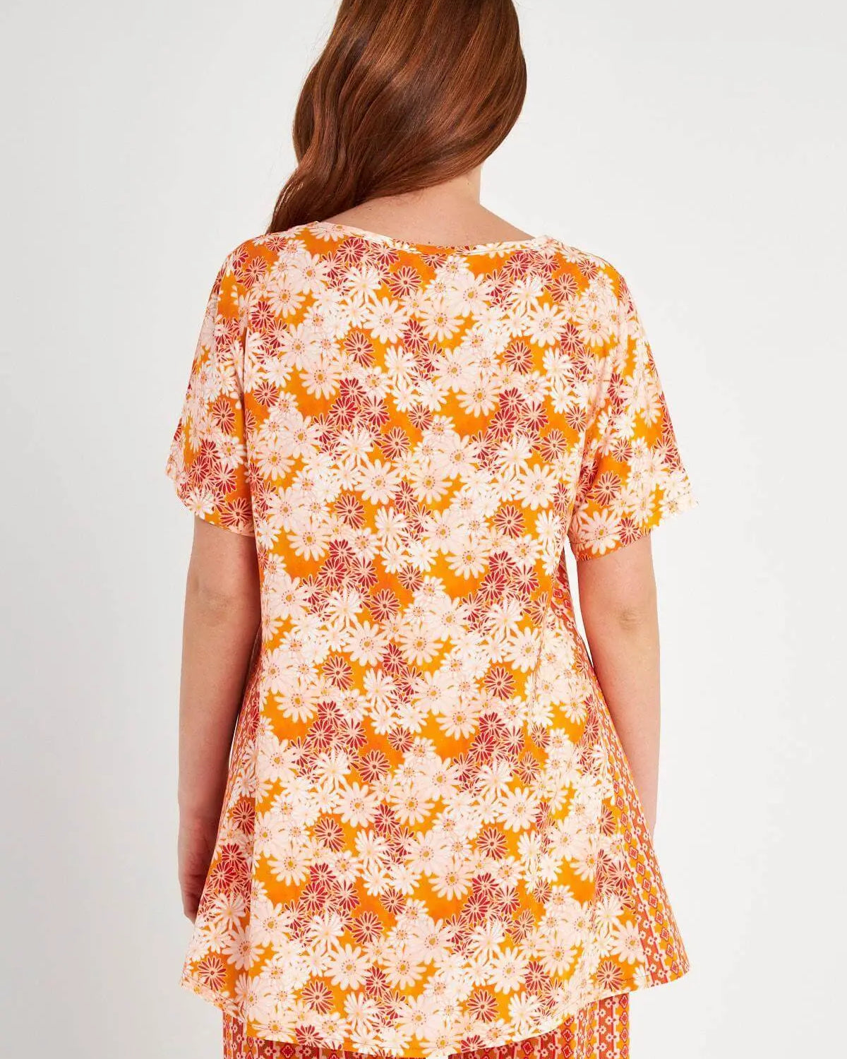 Maglia floreale ARANCIO DORABELLA