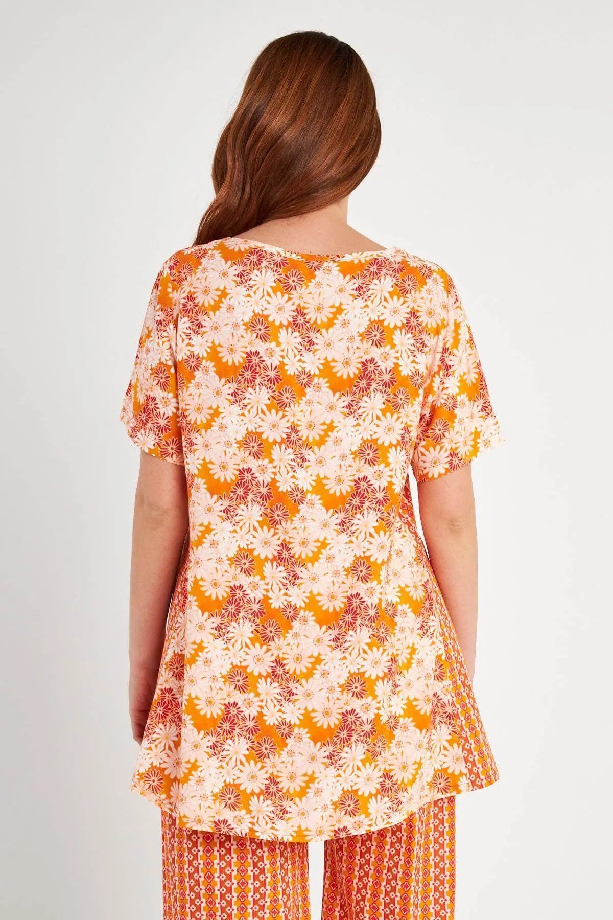 Maglia floreale ARANCIO DORABELLA