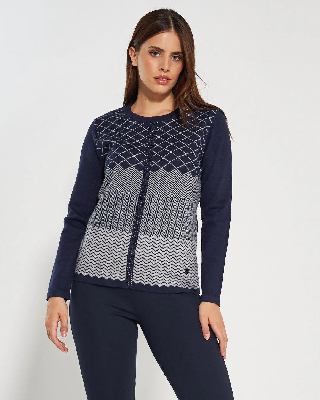 Maglia girocollo BLUE NAVY DORABELLA XL