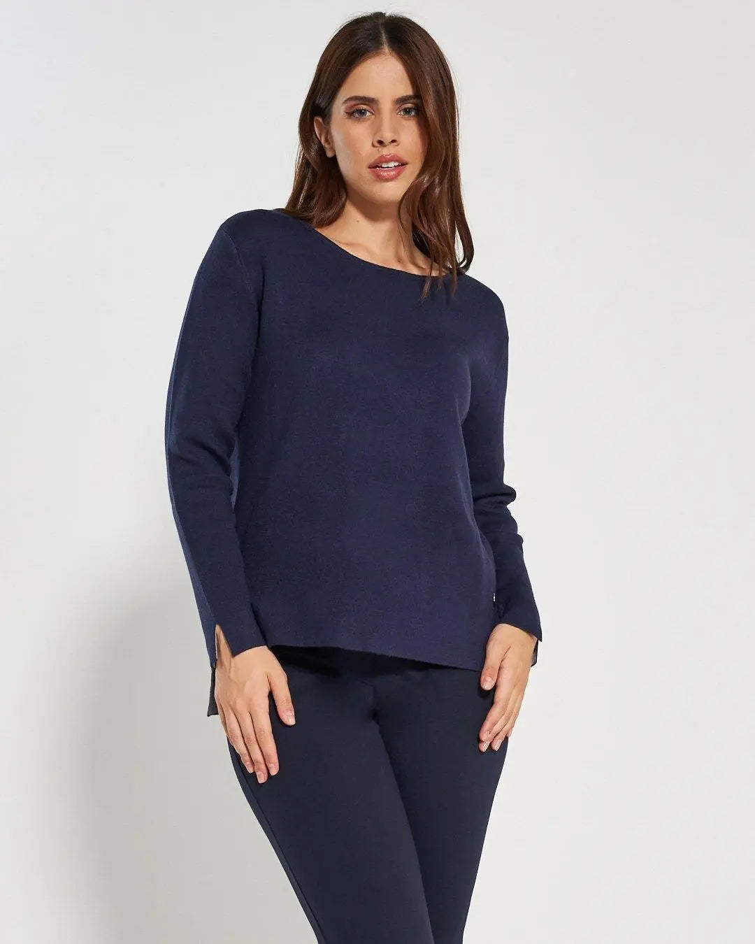 Maglia girocollo BLUE NAVY DORABELLA PIU'