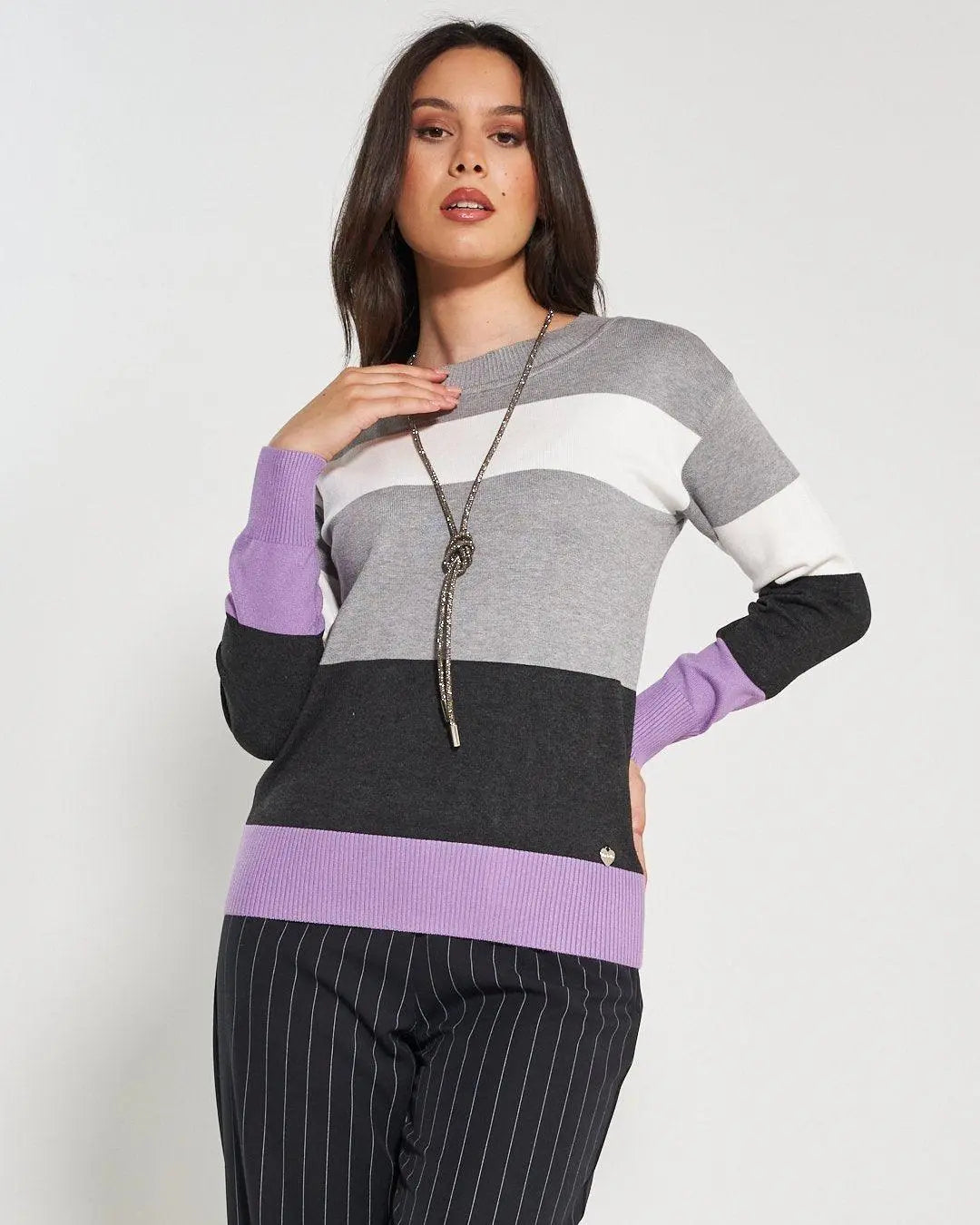 Maglia girocollo GRIGIO CHIARO DORABELLA XL