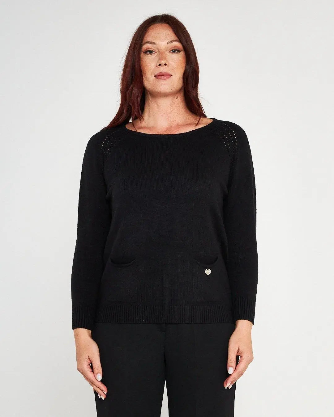 Maglia girocollo NERO DORABELLA PIU'