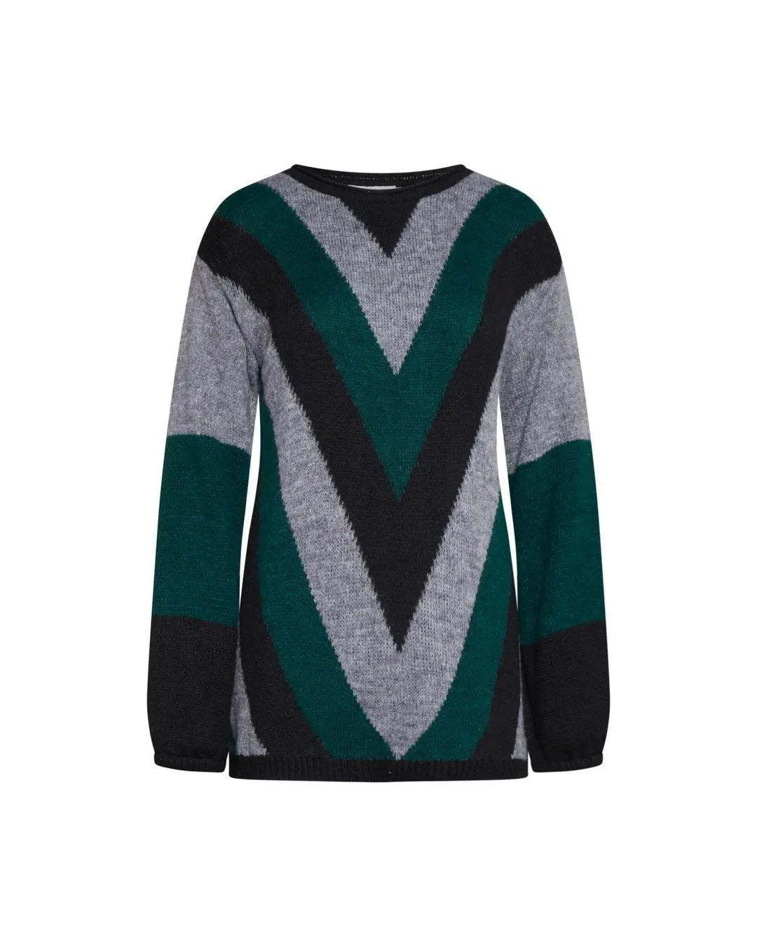 Maglia girocollo NERO-GRIGIO IRONICA XXL