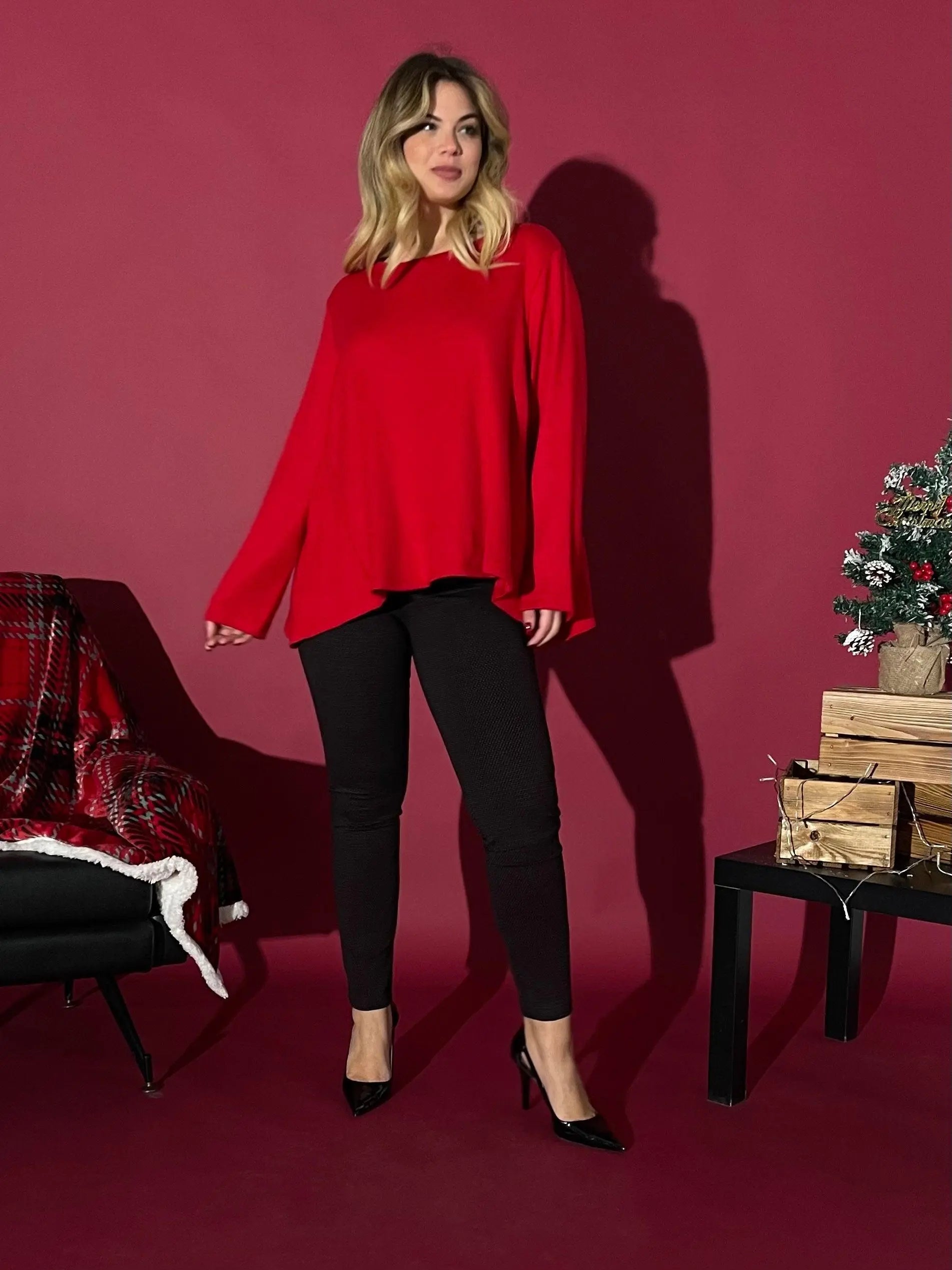 Maglia girocollo ROSSO DORABELLA