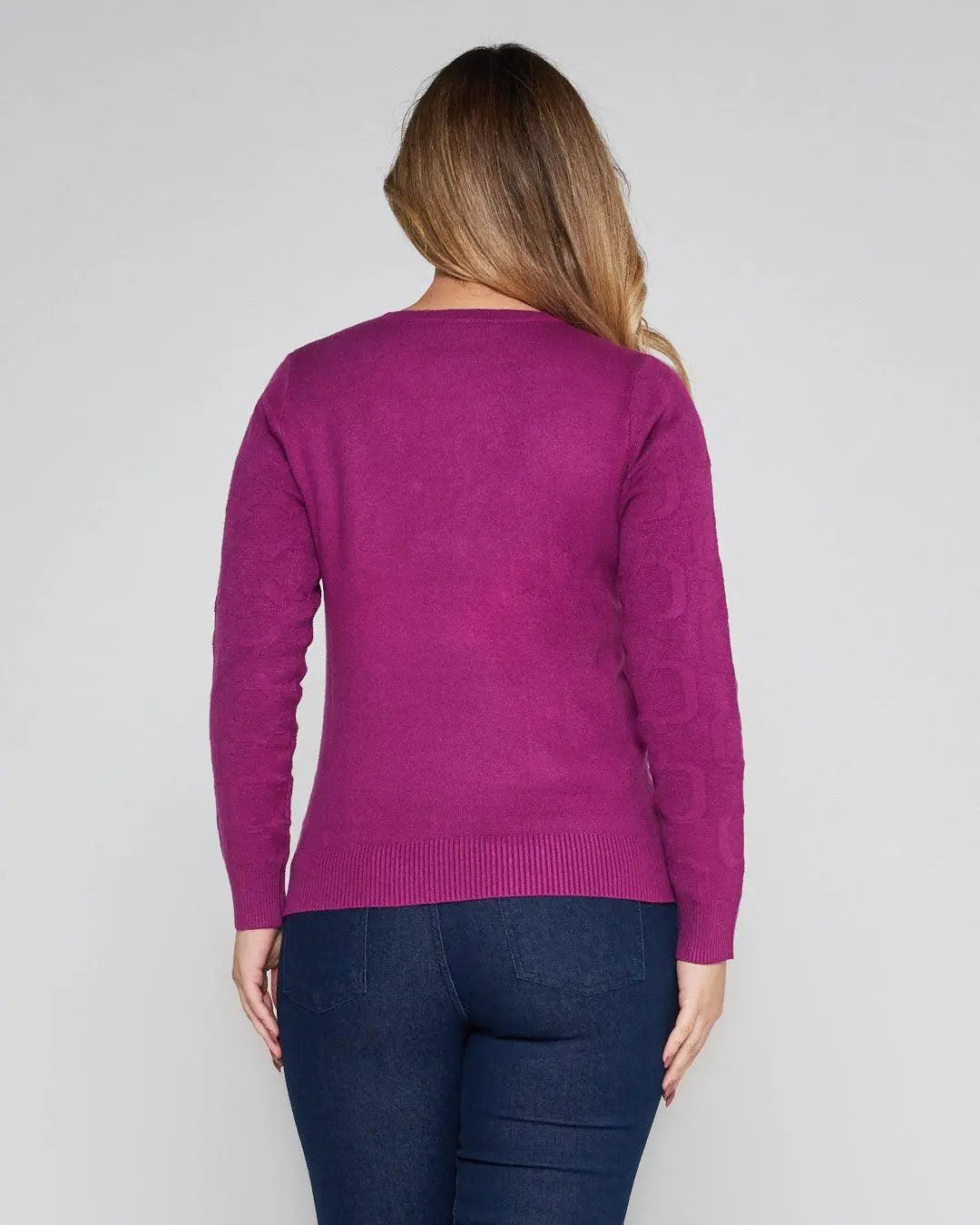 Maglia girocollo con accessori CICLAMINO DORABELLA