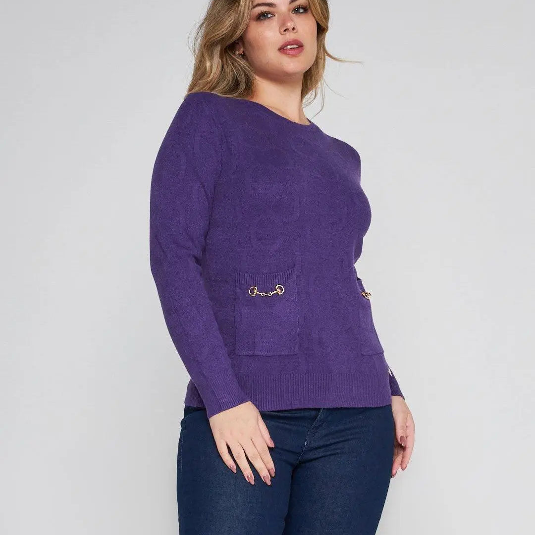 Maglia girocollo con accessori VIOLA DORABELLA