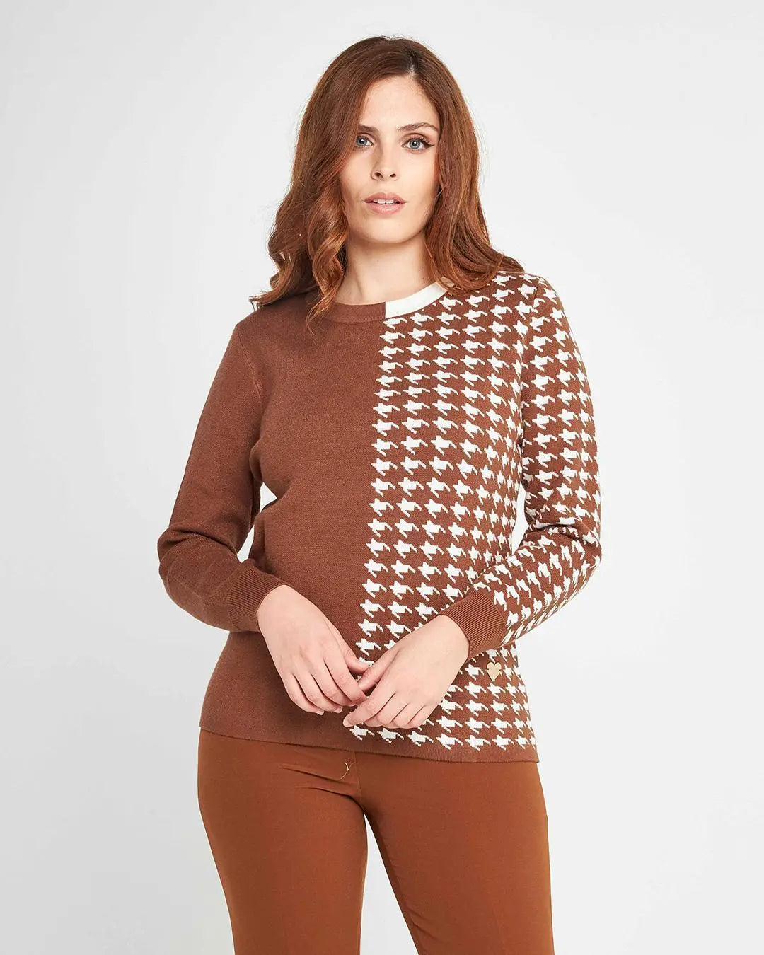 Maglia girocollo jacquard CACAO DORABELLA XL