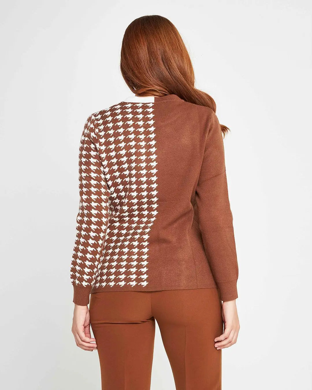 Maglia girocollo jacquard CACAO DORABELLA