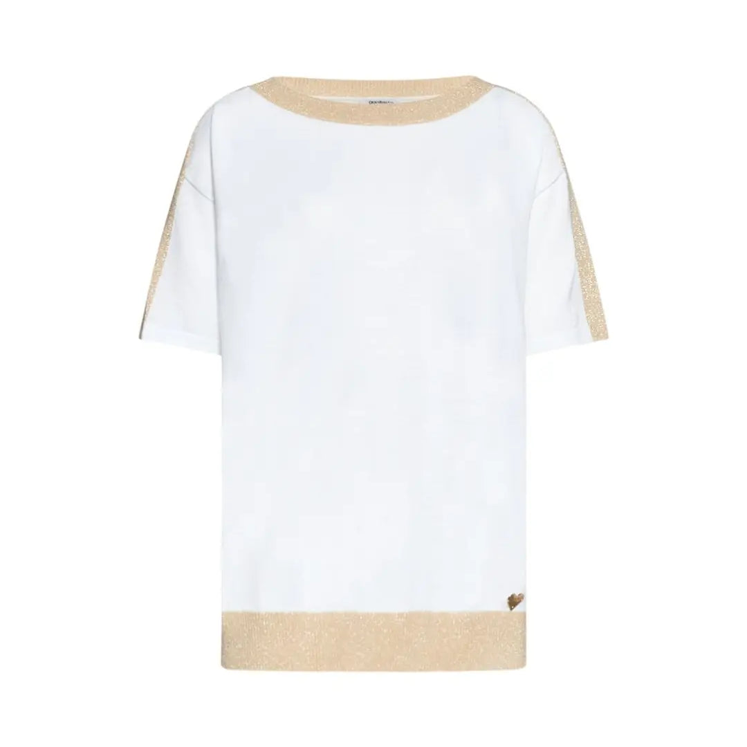 Maglia girocollo lurex LT GOLD LUREX-BIANCO DORABELLA XL