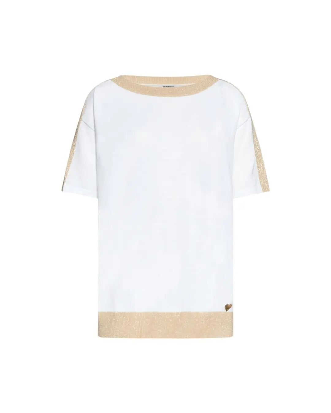 Maglia girocollo lurex LT GOLD LUREX-BIANCO DORABELLA XL
