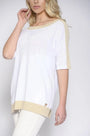 Maglia girocollo lurex LT GOLD LUREX-BIANCO DORABELLA