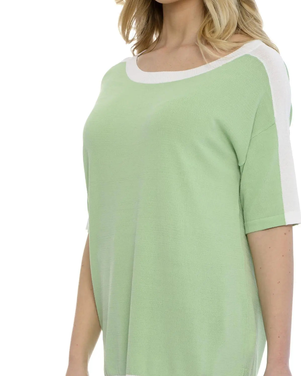 Maglia girocollo lurex SILVER LUREX-VERDE DORABELLA