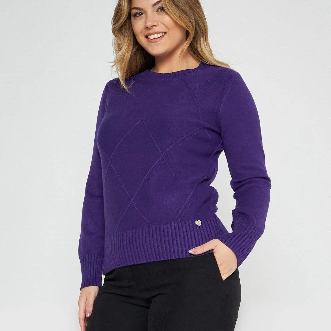 Maglia girocollo rombi VIOLA DORABELLA XXL