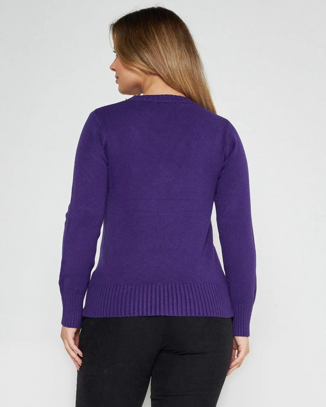 Maglia girocollo rombi VIOLA DORABELLA