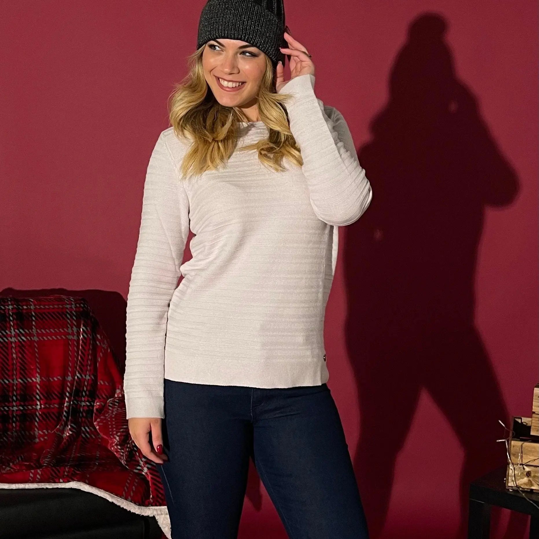 Maglia girocollo unita ottoman GESSO DORABELLA XXL