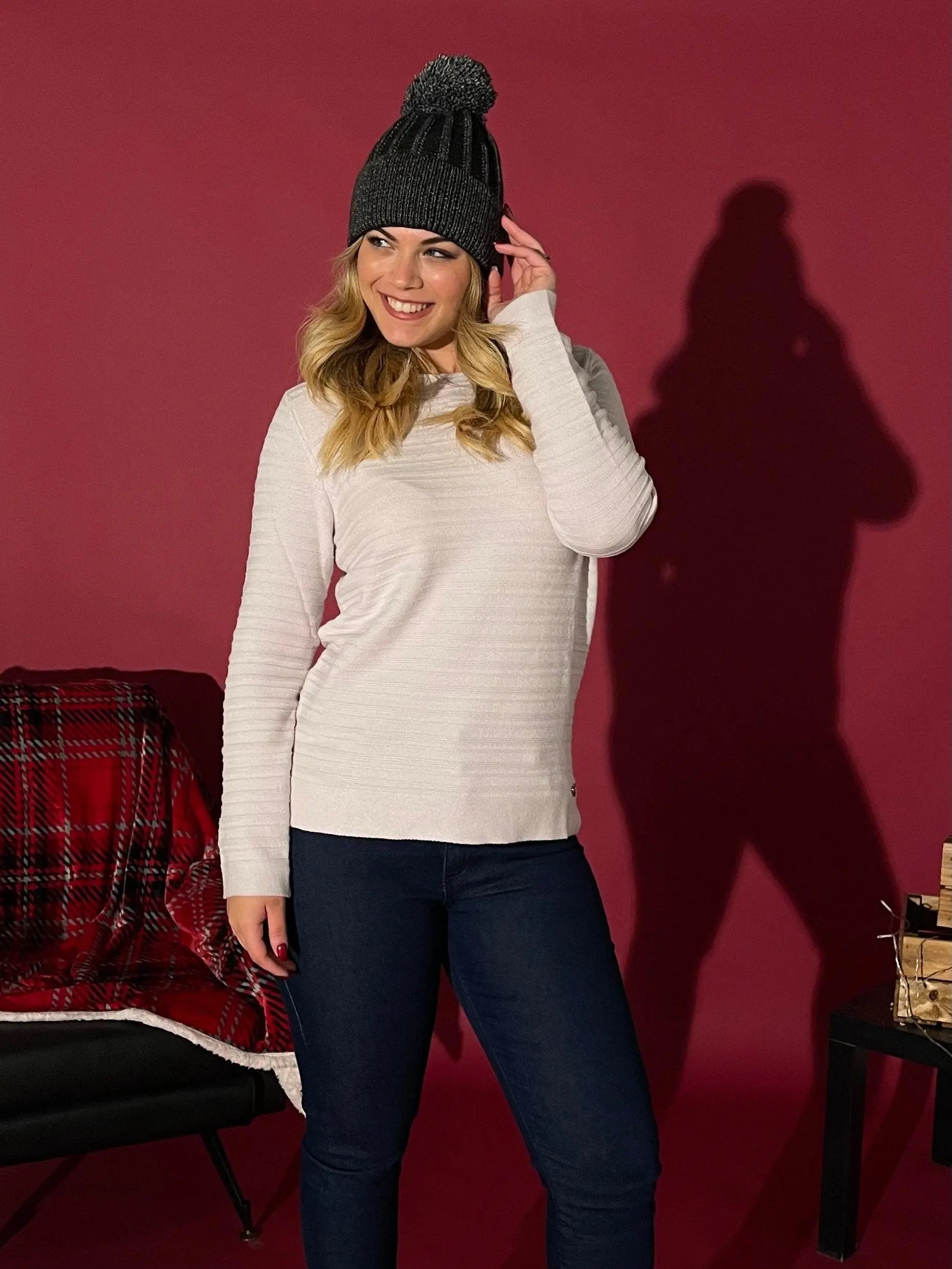 Maglia girocollo unita ottoman GESSO DORABELLA XXL