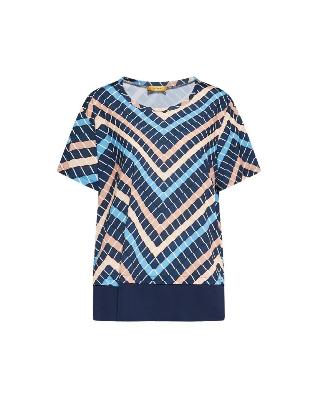 Maglia in fantasia BLU-BEIGE DORABELLA 49