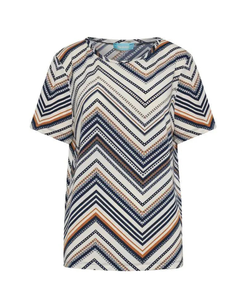 Maglia in fantasia BLU-CREMA DORABELLA XXL