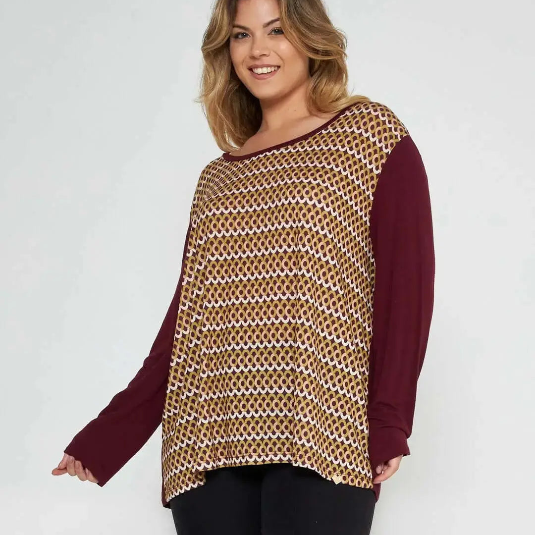 Maglia in fantasia BORDEAUX DORABELLA PIU' 55