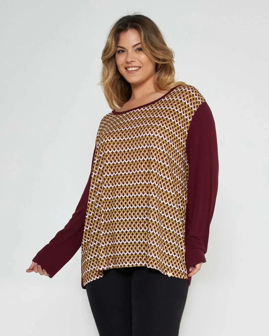Maglia in fantasia BORDEAUX DORABELLA PIU' 55