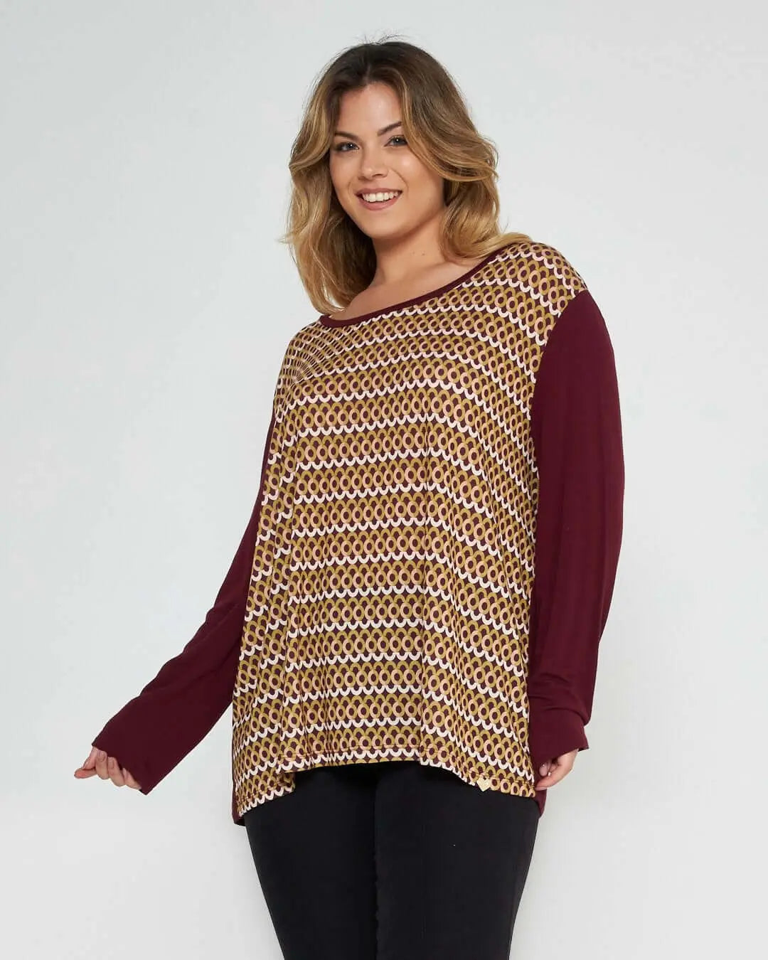 Maglia in fantasia BORDEAUX DORABELLA PIU' 55