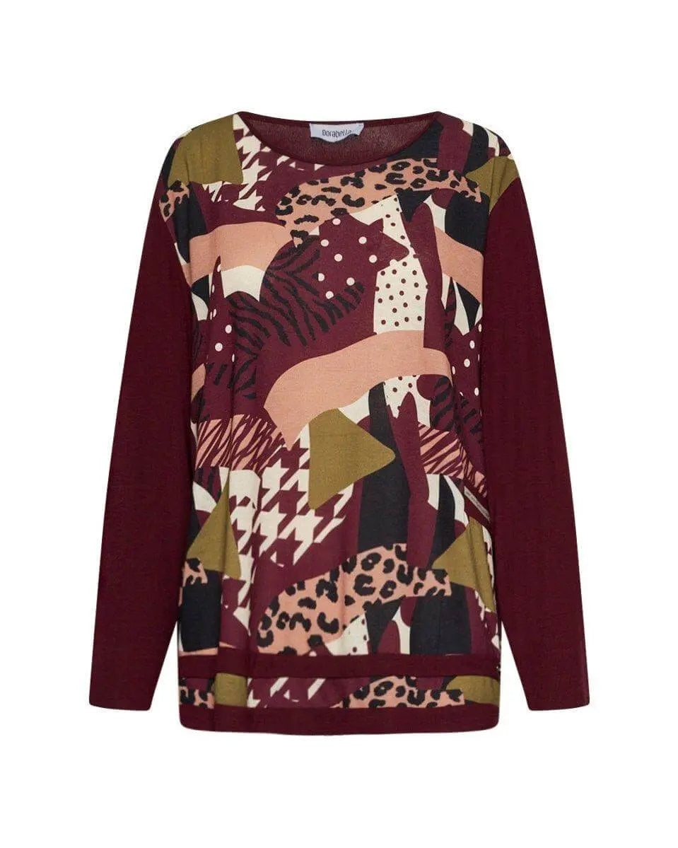 Maglia in fantasia BORDEAUX DORABELLA PIU' 55